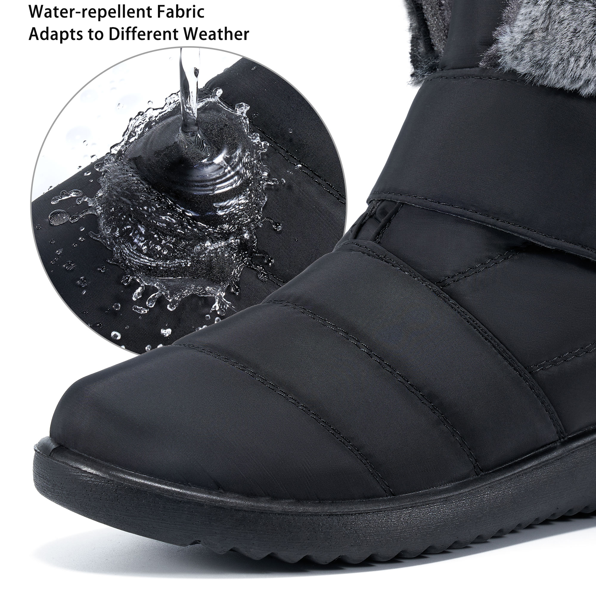 Ecetana Women's Waterproof Snow Boots, Black photo 5