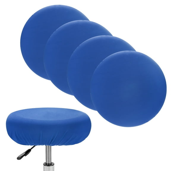 Uxcell 4-Pack Bar Stool Covers Round, for 12-15 Inch Spandex High Stretchy Fabric Seat Covers with Elastic Bands [Sapphire Blue]