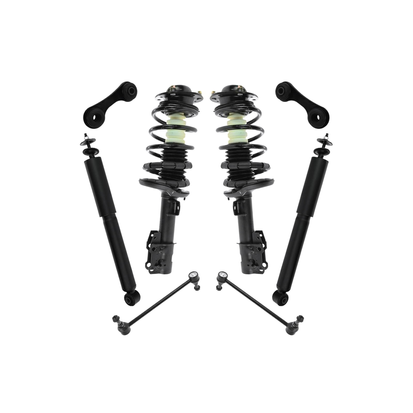 8 Piece Suspension Kit Complete Loaded Strut Assembles w/ Sway Bar Links