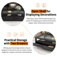 thumbnail image 3 of PORKISS Black Coffee Table, Wood Display End Table with 2 Drawers, Modern Center Table with Tempered Glass Table Top and Open Shelf for Living Room, Black, 3 of 11