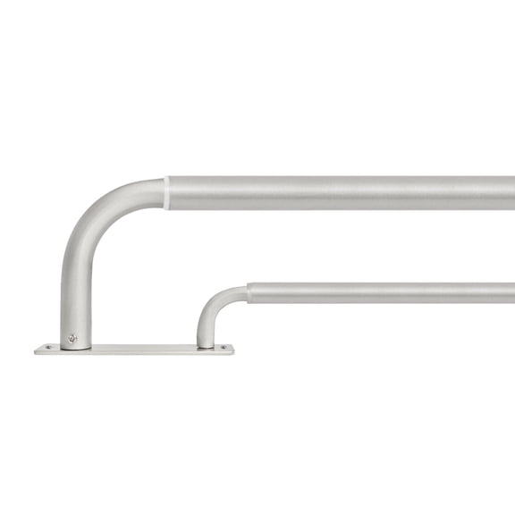 MERIVILLE 1" Double Wraparound Curtain Rod Set, Adjustable 28–48 Inches, Blackout Design, Pewter