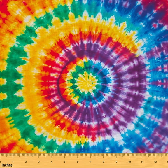 Castle Fairy Tie Dye Fabric by the Yard 1 Yard,Gradient Watercolor Home Decor Fabric by the Yard,Abstract Colorful Room Decor Fabric by the Yard,Microfiber Teens Bedroom Decor