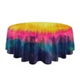 thumbnail image 5 of Colorful Tie Dye Pattern Round Tablecloth 60"x60",Wrinkle Wipeable Table Cloth for Kitchen Dining Room Picnic Patio Party, 5 of 6