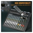 thumbnail image 4 of Audio Mixer FG8 8 Channel DJ Mixing Console PC USB Record Bluetooth-Function 24 Digital Effects 48V Phantom Power ,Easy to Operate, 4 of 7