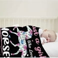 thumbnail image 5 of Just Girl who Loves Horses Custom Throw Blanket with Name Personalized Blankets Best Gifts for Family, Friends, Dogs or Cats 40"x30" Extra Small for Pets, 5 of 6