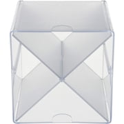 Deflect-O® Stackable Cube With X Divider, 6H x 6W x 6D, Clear