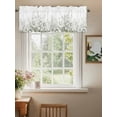 thumbnail image 2 of White Floral Field Valances for Windows, Rod Pocket Kitchen Valance Curtains - Soft & Washable Small Window Treatment for Living Room,&nbsp;Bathroom, Gardenia Plant , 42x12 Inch, 1 Panel, 2 of 9