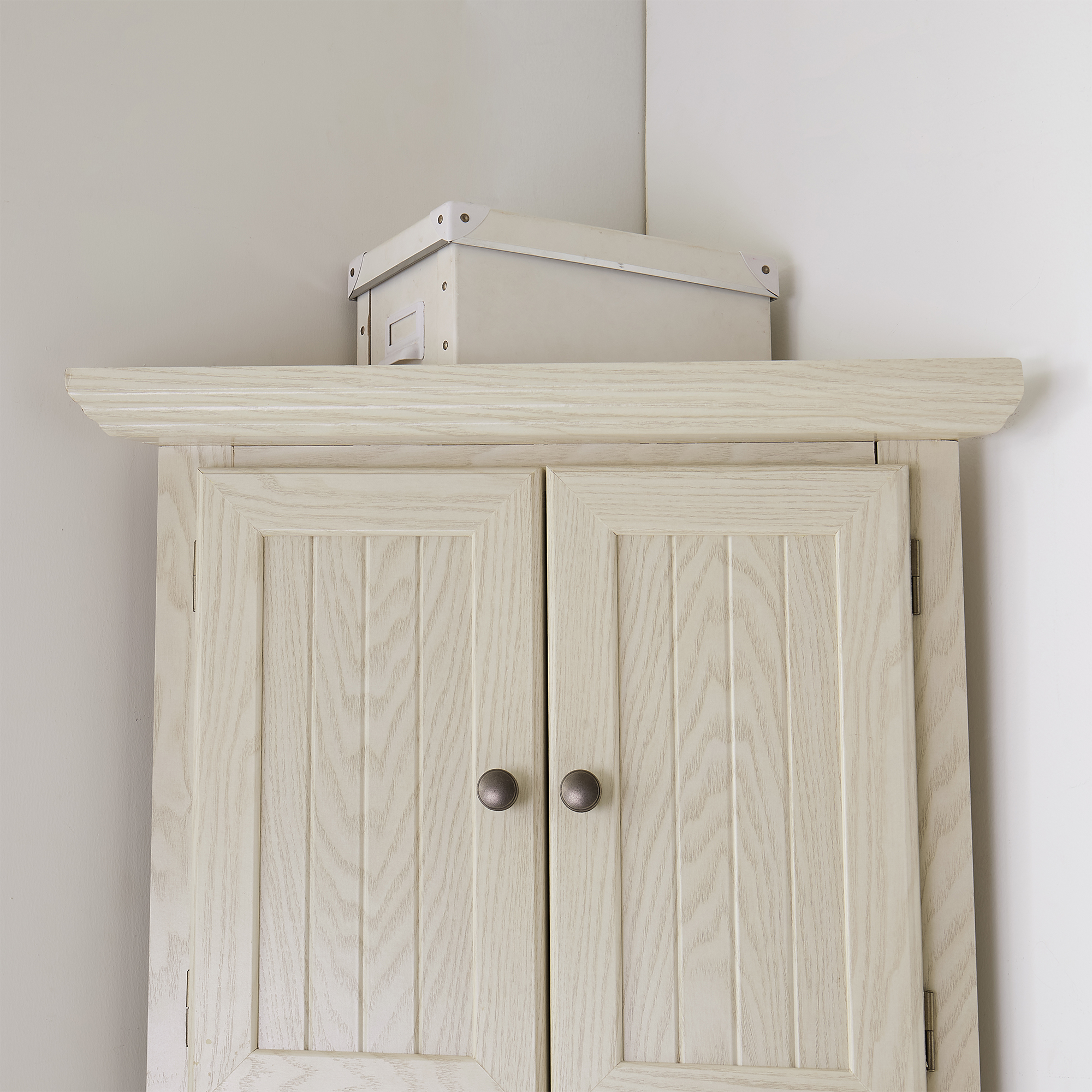 MDQMD 72'' Tall White Corner Storage Cabinet with Doors for Living Room,4 Tier Wood Pantry Cabinet for Kitchen,Freestanding Cabinet for Bathroom