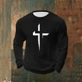 thumbnail image 5 of VBTAPA Men's Jesus Cross T Shirts Christian Religious Bible Tees Fashion Casual Long Sleeve Graphic Print Tops Big and Tall Streetwear Tees Black XXL, 5 of 6