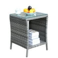 thumbnail image 4 of Outdoor Patio Furniture Coffee Table with Clear Tempered Glass, 4 of 12
