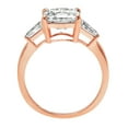 thumbnail image 6 of 3.5 ct Asscher Cut Real Genuine Natural Diamond SI1-SI2 I-J 18K Rose Gold Three-Stone Promise Wedding Statement Engagement Designer Ring size 8, 6 of 7