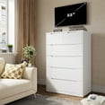 thumbnail image 5 of EnHomee White Dresser for Bedroom Wood 6 Drawer Modern Storage Cabinet for Bedroom Living Room Closet, 43.3"Hx 27.5"Lx 15.7"D, 5 of 9