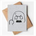thumbnail image 1 of Angry Black Cute Chat Face Cartoon Greeting Cards You are Invited Invitations, 1 of 3