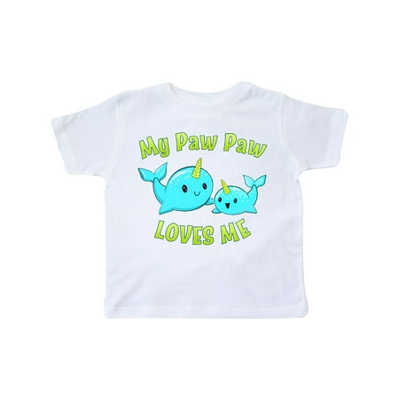 

Inktastic My PawPaw loves me- cute narwhal Gift Toddler Boy or Toddler Girl T-Shirt