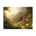 thumbnail image 2 of CozyNet Jesus Glowing With Radiant Peace, Guiding A Shepherd And Sheep Through A Serene Valley Wall Art Prints With Frame Canvas Perfect for Living Room & Bedroom, Ready to Hang, Wall Decor 12"x16", 2 of 10