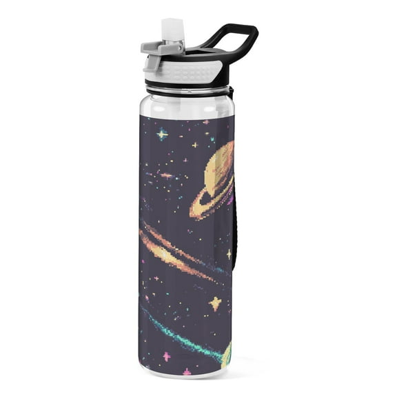 Pixel Space Sports Water Bottle 32oz with Straw for Kids Travel Mug BPA Free Leak Proof for School