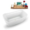 thumbnail image 2 of 59" Streamline N1720PBR Soaking Freestanding Tub and Tray with Internal Drain in Polished Brass, 2 of 8