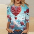 thumbnail image 1 of T-Shirt Imprimé Mode Aqestyerly pour Femme à Manches 3/4 avec Col Rond et Manches Courtes, 1 of 5