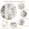 thumbnail image 4 of Floral Stall Shower Curtain, Green Leaves White Flower Small Dorm Bathroom Curtain, Elegantly Bloom Lush Blossom Plant Narrow Shower Curtain for Bathroom Set with 6 Hooks, White 36Wx72L, 4 of 6