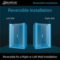 thumbnail image 4 of DreamLine Elegance-LS 44 3/4 - 46 3/4 in. W x 72 in. H Frameless Pivot Shower Door in Satin Black, 4 of 13