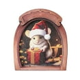 thumbnail image 2 of Linnome Wooden Mouse Hole Fridge Magnet Christmas Refrigerator Sticker Home Wall Ornament, 2 of 6