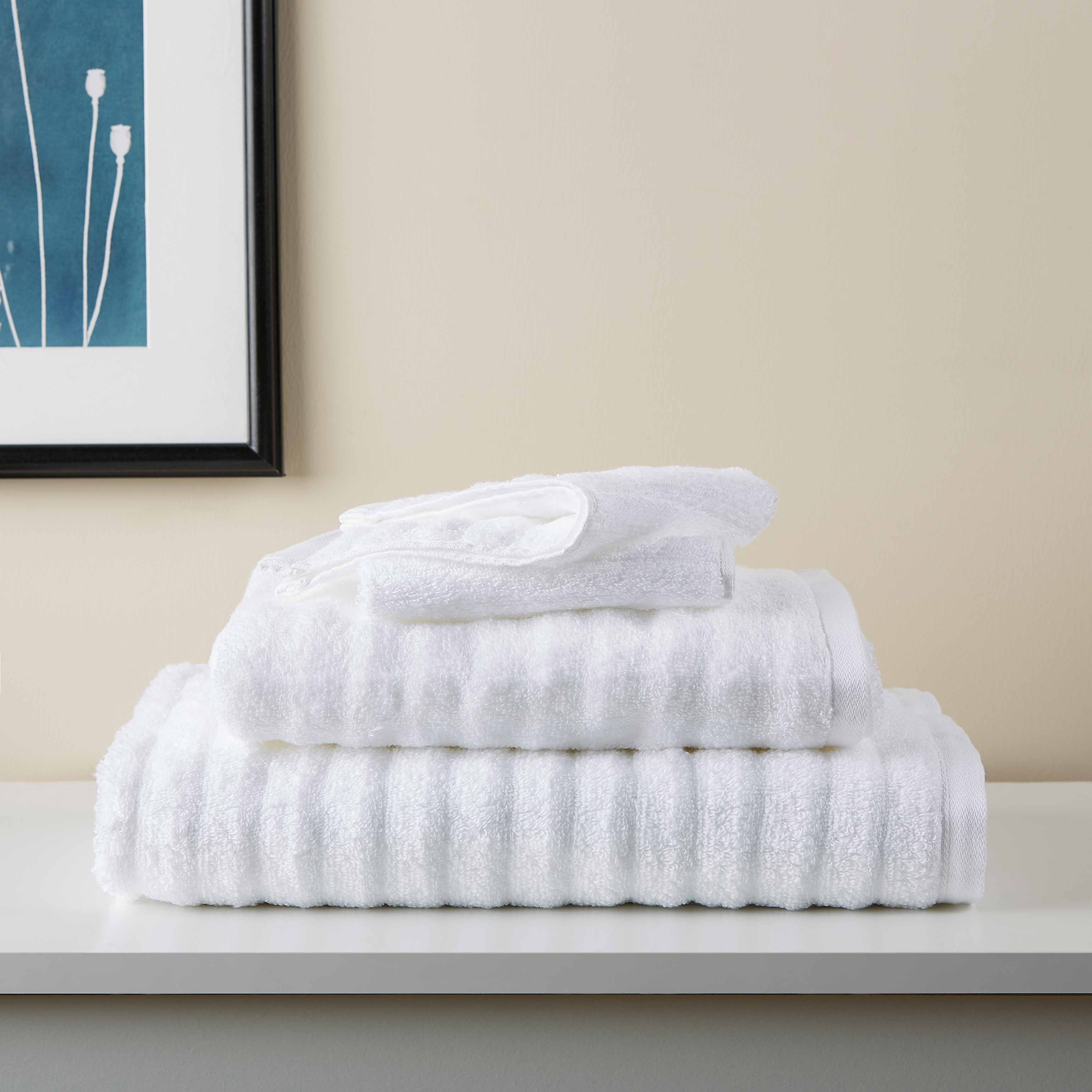 Basics Quick-Dry Bath Sheet - 100% Cotton, 2-Pack, White, 30 x 62