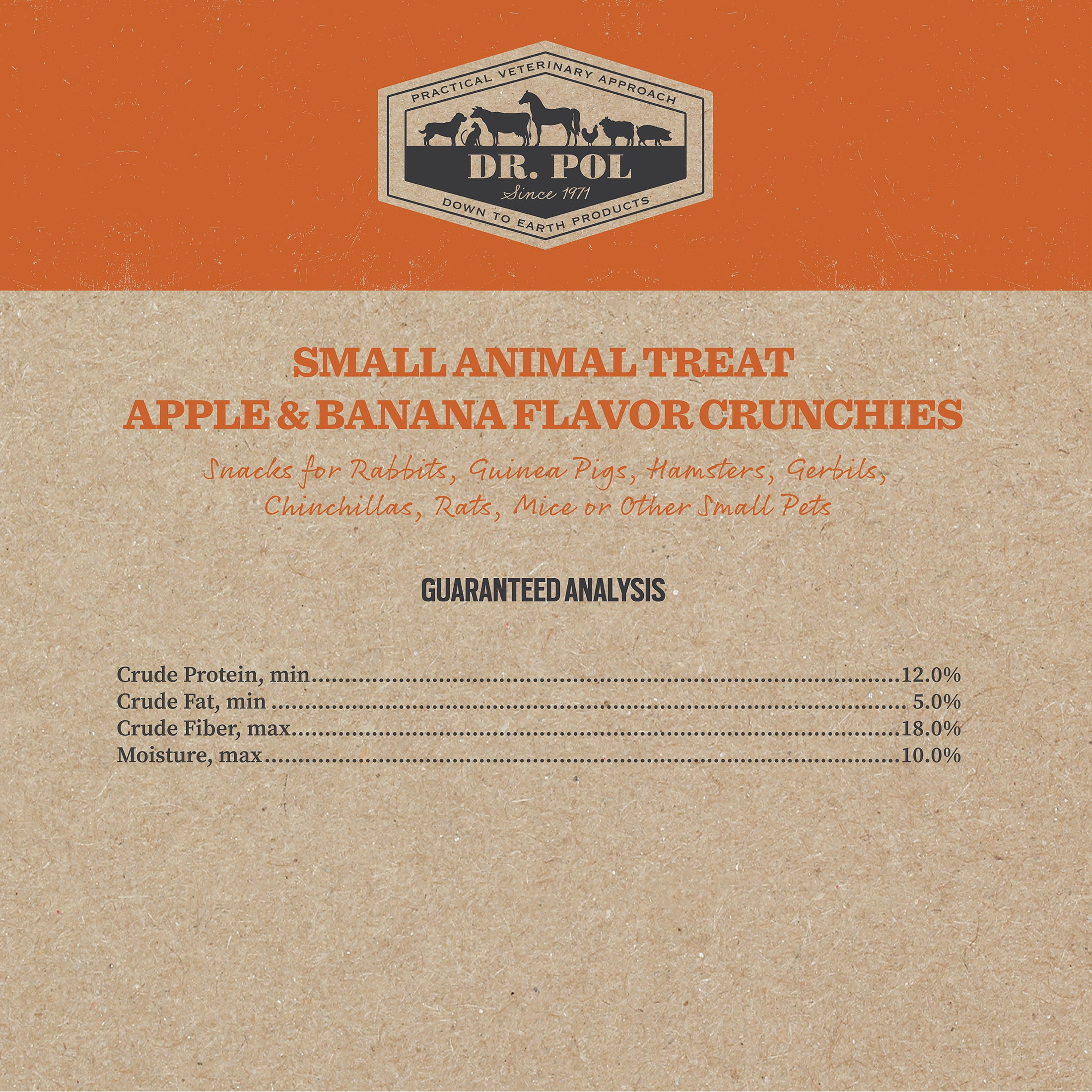 Dr. Pol Apple & Banana Flavor Crunchy Small Animal Treats, 3 oz. Bag