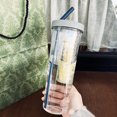 thumbnail image 1 of Water Bottle Straw Large Water Bottle Clear Water Bottles Water Bottle Travel Water Bottle 700ml Juices Separation Nontoxic Portable Foldable Straw Thickened PC Water Bottle, 1 of 1