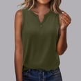 thumbnail image 2 of CHGBMOK Womens Tank Top Button V Neck Sleeveless Solid Summer Top Trendy Comfry Loose Casual Tank, 2 of 7