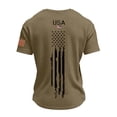 thumbnail image 4 of 4th of July Mens Shirts Short Sleeve Tshirts Loose Waffle American Flag Print Tops Independence Day Patriotic Pullover USA 250th Anniversary Celebration Party Crew Neck Tees Khaki 3XL, 4 of 4