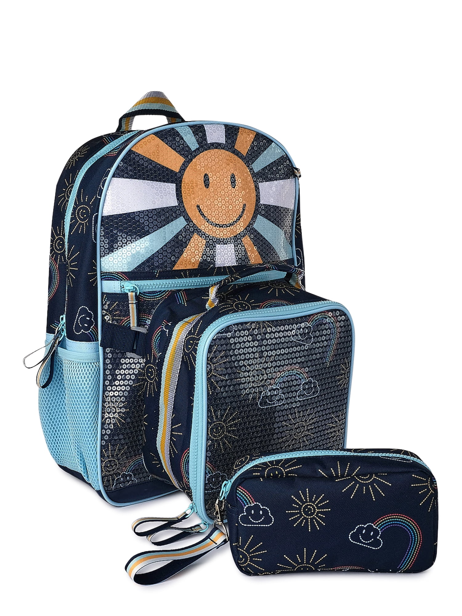 Wonder Nation Kids' Smiley Backpack, Lunch Tote and Pouch Set, 3-Piece