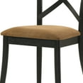 thumbnail image 4 of Set of 2 Modern Beige Fabric & Black Wood Side Chairs - 37" H, Comfortable Padded Dining Room Seating, Sleek Upholstered Accent Chairs, 4 of 7