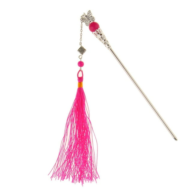 Pasador de cabellero Japonés con Borla con Flecos, de Adorno cabellero Kumi , roja Yinane Vintage Tassel Hair Stick