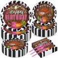 thumbnail image 1 of wonima02 200pcs Cowgirl Birthday Party Decorations - Western Plates, Napkins & Disposable Forks - Pink Cow Western Girl Rodeo Tableware Set - Serves 50, 1 of 1