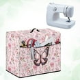 thumbnail image 3 of SEANATIVE Floral Butterfly Sewing Machine Cover Pink Sewing Machine Cover Dust Cover with Storage Pocket Foldable Sewing Machine Protector Cover for Most Standard Machines, 3 of 7