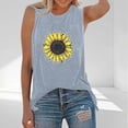 thumbnail image 2 of GNFQXSS Womens V Neck Tank Top Sunflower Print Sleeveless Top Casual Soft Breathable Daily Vacation Top Gray M, 2 of 3