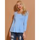thumbnail image 2 of CamiBásiDe ManLarCon Cuello Redondo Y Peplum Informal PaMujer Azul claro XL, 2 of 6