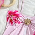 thumbnail image 6 of ibiyuan Toddler Girl Swimsuit 2 Piece Cover Up Slit Skirt Girls Bathing Suit&nbsp;cover Up Stretch Colorful Contrast Tankini Set Cute Ruffle Cutout Bikini Top Girls Swimwear, 6 of 8