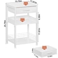 thumbnail image 4 of Soporte para impresora Lerliuo blanco con cajón de tela de 3 niveles, 4 of 8