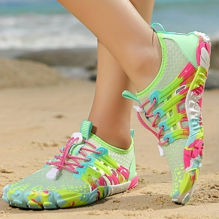 

NEW STREET Women s Solid Color Glitter Sandals Rhinestone Decor Lightweight Slip On Summer Shoes Beach & Swimming Sock Shoes