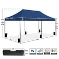 thumbnail image 3 of Yaheetech 10x20 Ft Instant Outdoor Canopy with Adjustable Height and Wheeled Carry Bag, Navy Blue, 3 of 7