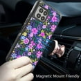 thumbnail image 6 of TJS for T-Mobile Revvl 7 Pro 5G Phone Case, with Tempered Glass Screen Protector, Dual Layer Hybrid Magnetic Support Shockproof Heavy Duty Cover (Mystical Floral Boom), 6 of 6