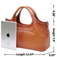 thumbnail image 3 of Iswee - Bolsos de hombro de piel auténtica, bolsos y bolsos para mujer, diseño de portafolios cruzada, tamaño mediano, Sorrel, M, 3 of 5