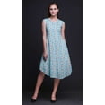 thumbnail image 4 of Bimba Blue Heart Stripe Printed Ladies Sleeveless Round Neck Summer Dress Casual Wear-Small, 4 of 6