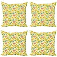 thumbnail image 1 of Ambesonne Fish Throw Pillow Cover 4 Pack, Funny Pufferfish Colorful, 20", Multicolor, 1 of 2