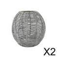 thumbnail image 1 of 2x Lámpara Colgante Retro Accesorio de Iluminación Tejido Ratán Luz de Tejado de Mimbre para Hotel Cocina Comedor, 1 of 9