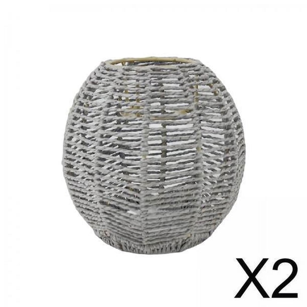 2 Uds Lámpara Colgante Sombra Techo Luz Sombra Tejida A Mano Para Decoración De Comedor