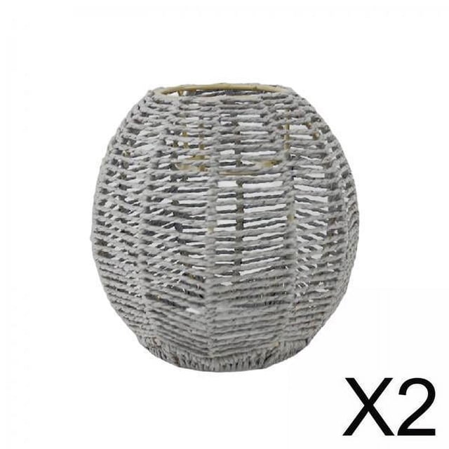 de Lámpara Colgante Estilo Retro Accesorio de Iluminación Tejido a Cubierta de de Mimbre de Ratán para Decoración de R
