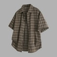 thumbnail image 2 of Summer Tops Shirts for Mens Plus Size Fashion Casual Short Sleeve Vintage Beach Summer Button Blouse Shirt, 2 of 7