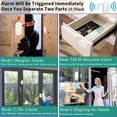 thumbnail image 5 of Alarma de puerta y ventana para el hogar, piscina, seguridad para niños con 2 controles remotos, entrada de puerta, sensor magnético antirrobo, kit de alerta de seguridad para tienda, garaje, 5 of 5
